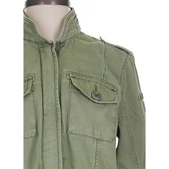 Vtg Y2K Abercrombie Floral Embroidered Green Utility Jacket | Military Boho Twee - Picture 4 of 14